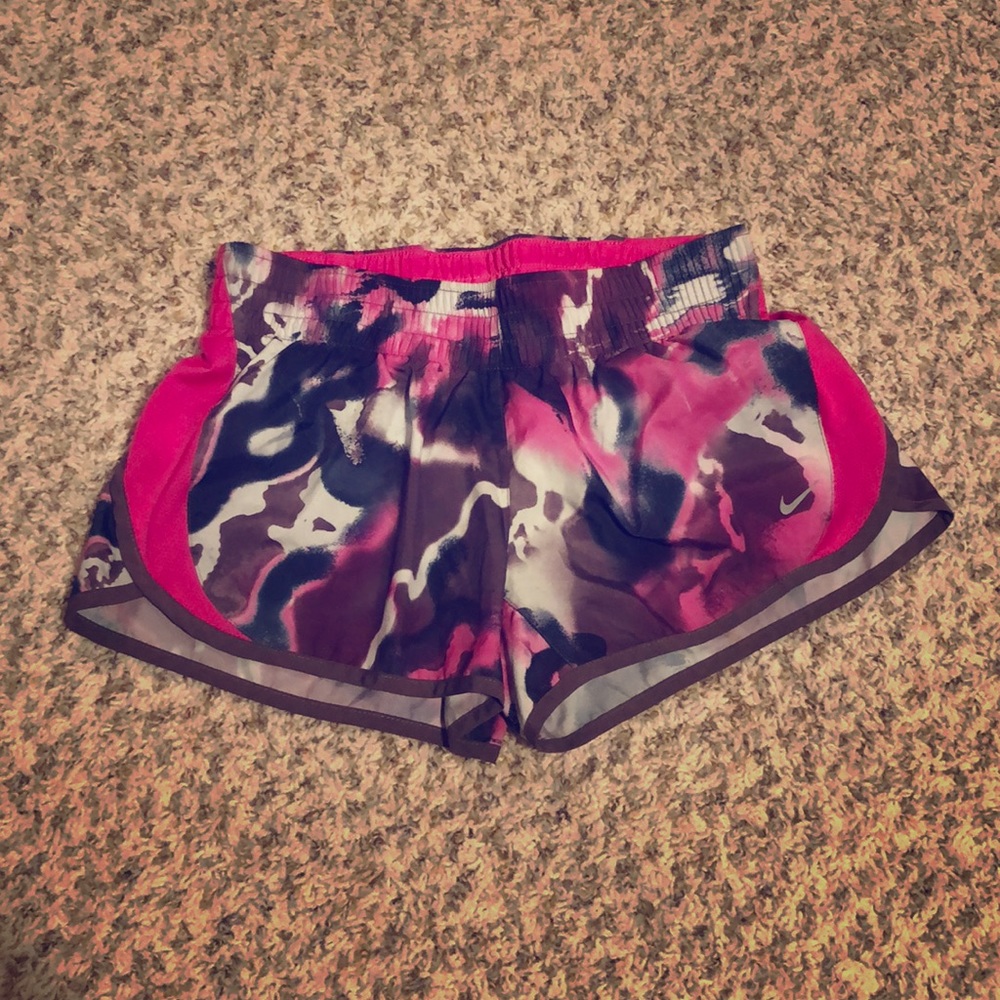Watercolor marble nike tempo running shorts